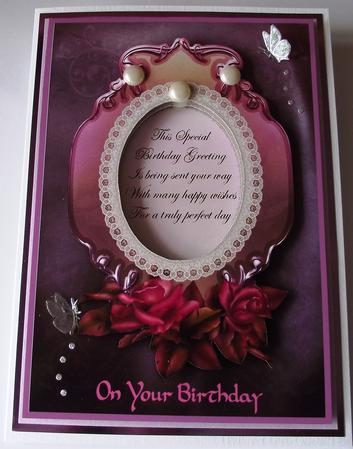 Roses Birthday Card Front with Verse by Maria Arnold