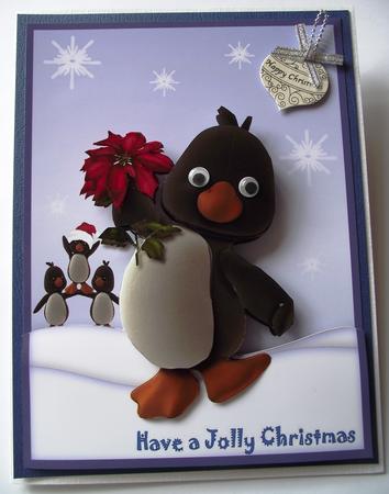 Plushy Penguin Jolly Christmas by Maria Arnold