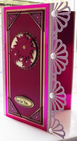 Oriental Magenta Flowers Large Dl by Maria Arnold