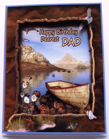 Happy Birthday Dad Quick Cut and Fold Square Card by Maria Arnold