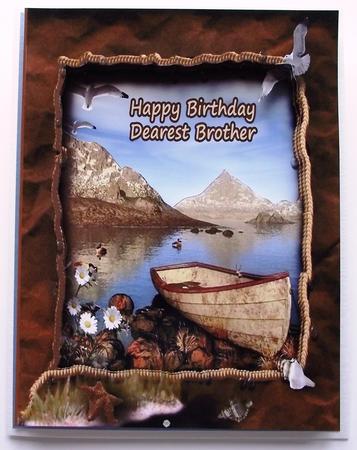 Happy Birthday Dearest Brother Quick Cut & Fold Square Card by Maria Arnold