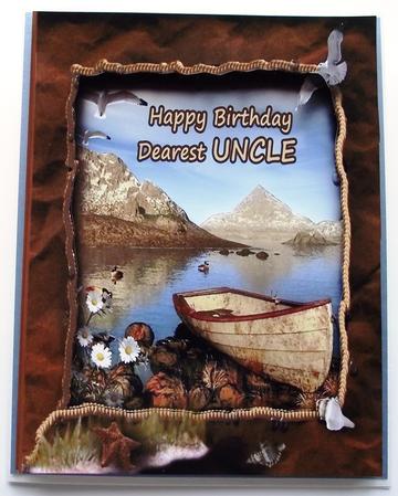 Happy Birthday Dearest Uncle Quick Cut & Fold Square Card by Maria Arnold