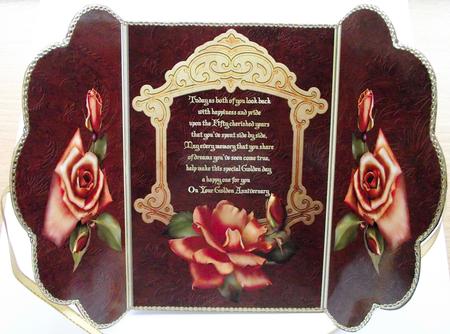 Golden Wedding Anniversary Wavey Edge Fold Back with Verse by Maria Arnold