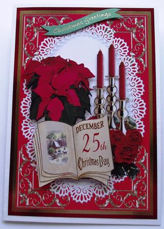 Poinsettias, Candles and Book by Maria Arnold