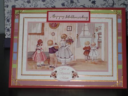 Vintage Children with Gifts for Mum Pyramid Decoupage Featured Gallery Photo