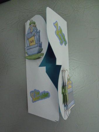 Decoupage Interlocking Baby Boy Card Robo by Maria Grech