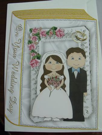 Wedding Couple with Roses and Rings Folded Book by Maria Grech