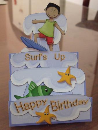 Stair Stepper - surfs Up Birthday Card for Boy - #6 by Maria Grech
