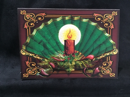 Christmas Candle & Fan Oval Pyramid by Maria Stevens