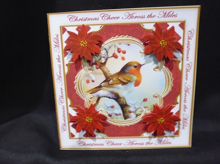 Red Robin Across the Miles Lattice Corner 8in Topper by Maria Stevens