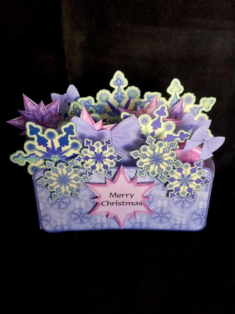Baubles and Snowflakes Popup Box card and envelope Kit2 by Maria Stevens