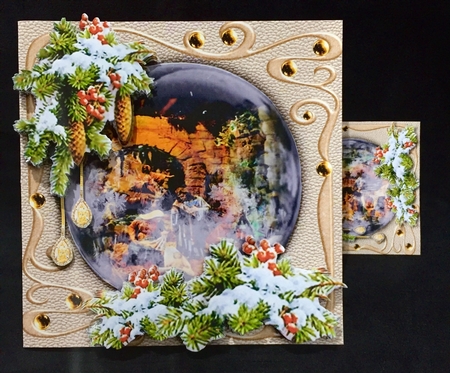 Frosted Nativity Orb 1 by Maria Stevens