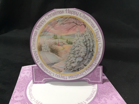 Snowscene Lilac 3D Circle Card with Toppers & Envelope Mini Kit by Maria Stevens