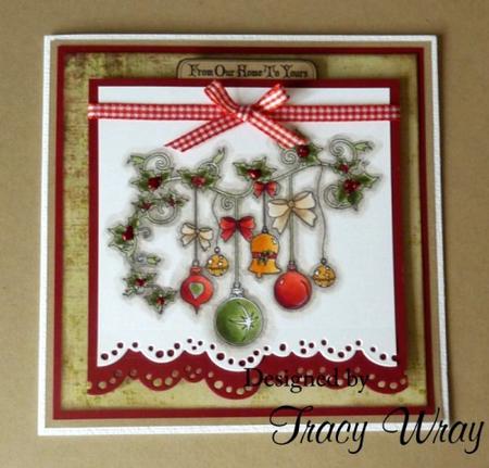 Christmas Baubles Digital Stamp and Sentiment by Marianna Falangi