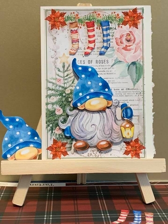 Christmas Decoupage Nordic Gnome Vintage Topper 5 by Marianne Kowalchuk