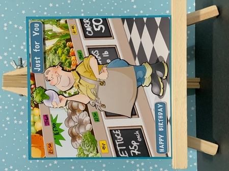 Greengrocer Dude 7x7 Quick Card by Marianne Kowalchuk