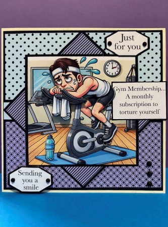 Gym Workout 4 - Fitness Decoupage Card Kit by Marianne Kowalchuk