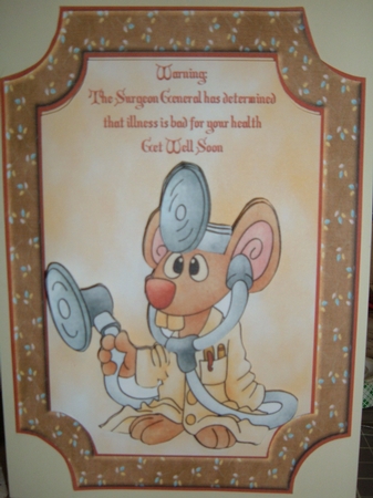 Doctor Mouse Warning with Topper & Decoupage by Marianne Kowalchuk