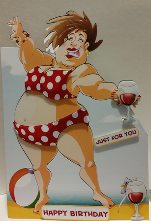 Beach and Wine Dudess Shaped Card by Marianne Kowalchuk