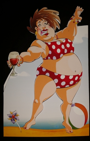 Beach and Wine Dudess Shaped Card by Marianne Kowalchuk