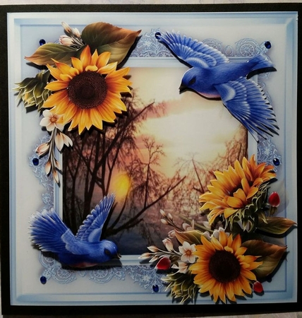 8x8 Mini Kit, Sunset, Bluebirds , and Sunflowers by Marianne Kowalchuk