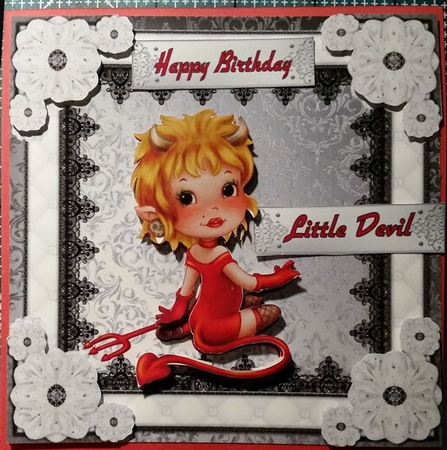  Little Devil - A4 card making sheet with decoupage. by Marianne Kowalchuk