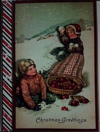 Vintage We Three Singers and Snowball Fight! Toppers by Marianne Kowalchuk
