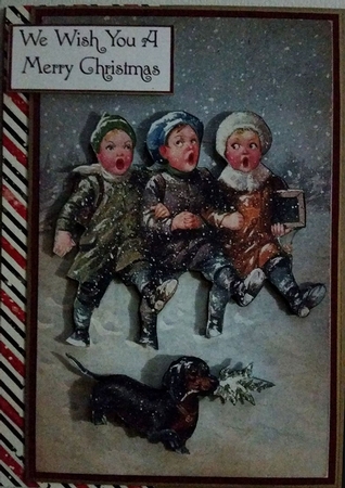Vintage We Three Singers and Snowball Fight! Toppers by Marianne Kowalchuk