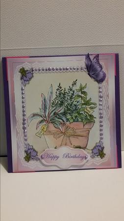 Herb Pot and Butterflies Decoupage Sheet by Marianne Kowalchuk