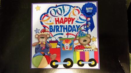 Birthday Boy Train Topper with Decoupage by Marianne Kowalchuk