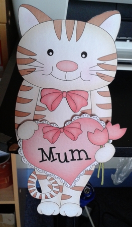 3D on the Shelf Card Kit - Little Cat's Heart for Mum by marie davie
