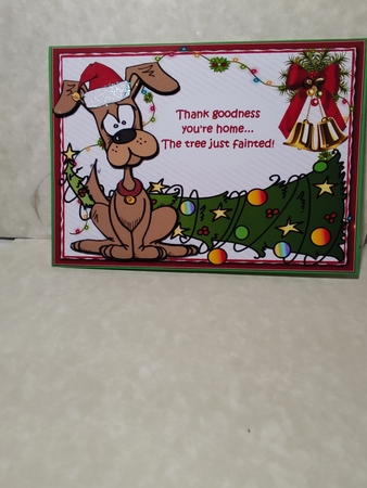 Doggy Christmas calamity decoupage by marie nowell