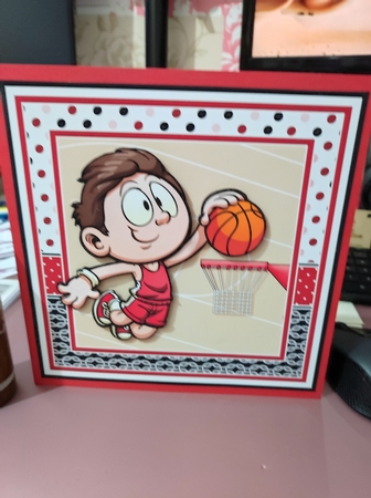 BASKETBALL 7.5 Decoupage & Insert Mini Kit by marie nowell