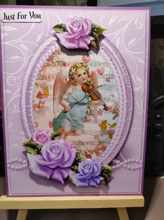 Cherubs Floral 6x8 Card Front- (5) by marie nowell
