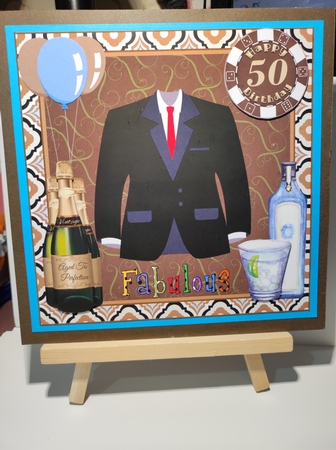 Male age 50-80 birthday card front by marie nowell