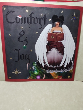 Yule Tide - Christmas Tree Top Angel 01 - 3D Decoupage kit + Insert & Gift Tag by marie nowell