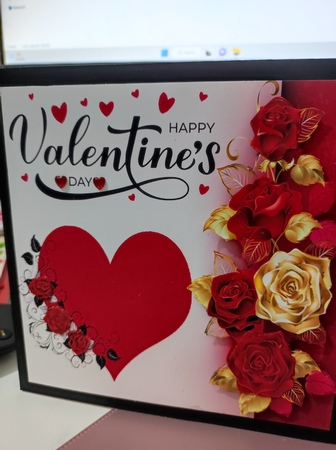 Red Valentine Hearts and Roses by marie nowell