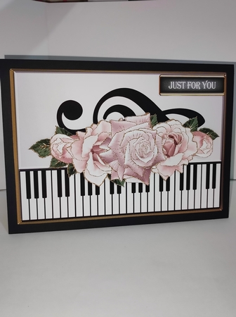 A5 Piano Pink Glam Roses by marie nowell
