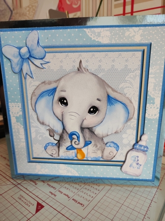 Baby Boy Elephant Decoupage Mini Kit by marie nowell
