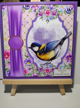 3 Pansy bird card fronts/toppers 2 by marie nowell