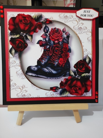 The Goth Red Roses Boot 8x8 by marie nowell