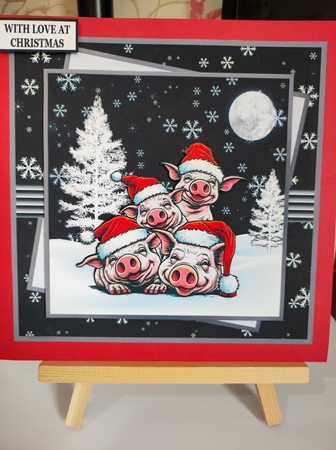 Christmas pigs 8x8 by marie nowell