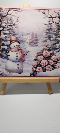 Pretty Pink Winter Christmas 8x8 Five by marie nowell