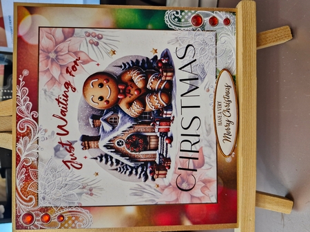 Waiting for Christmas 7x7ins Topper by marie nowell
