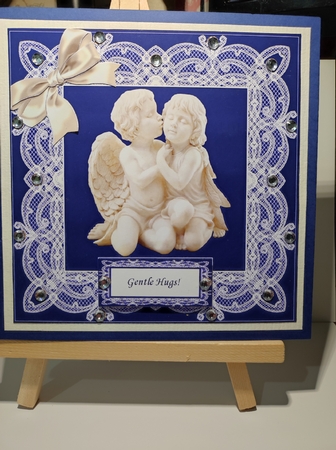 Vintage Little Angels Girl & Boy Cherubs Square Card Front by marie nowell