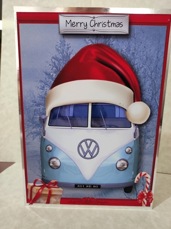 Vw Camper Van Merry Christmas by marie nowell