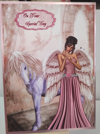 A4 Angel and Pegasus Card by marie nowell