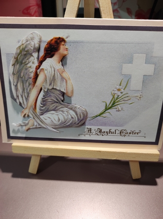 Vintage Easter Angel with Lilies A4 by marie nowell