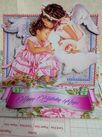 Angels Birthday Easel Card by marie nowell