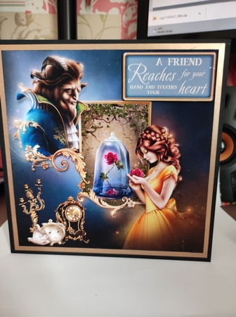 Fairy Tales - The Enchanted Rose - Tale As Old As Time 1 - Special 3D Decoupage + Insert & Tag by marie nowell